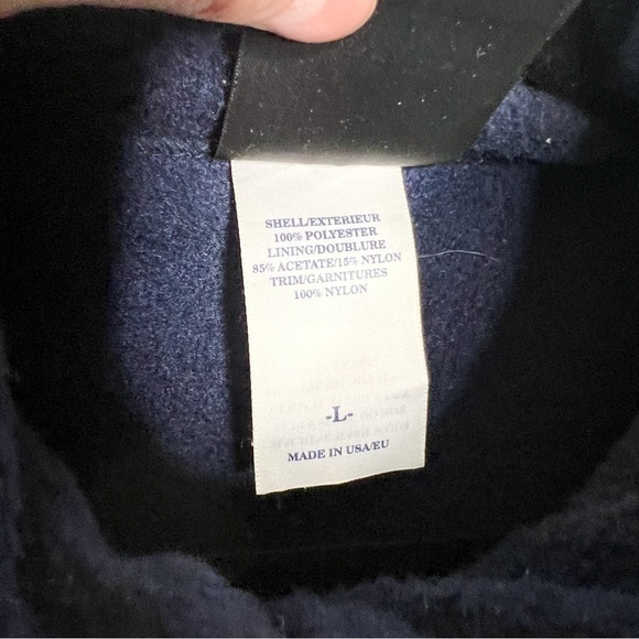 Vintage Helly Hansen Navy Blue Sherpa Fleece Jacket Size Large Men’s - Picture 4 of 5